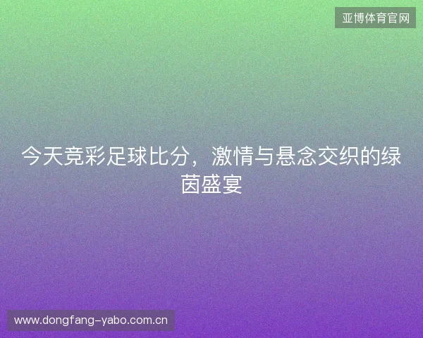 今天竞彩足球比分，激情与悬念交织的绿茵盛宴